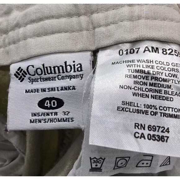 Columbia Pants Mens 40 X 30 Khaki Tan Cotton Canvas Straight Leg Twill Ripstop - Picture 3 of 11